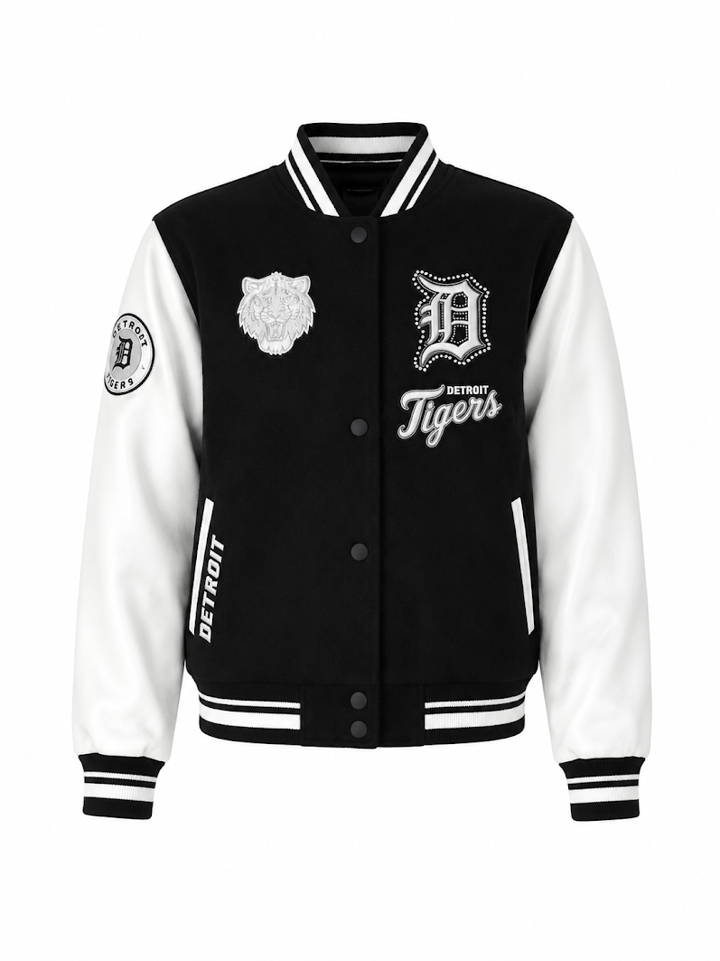PRO STANDARD MLB DETROIT TIGERS WOMEN'S VARSITY JACKET