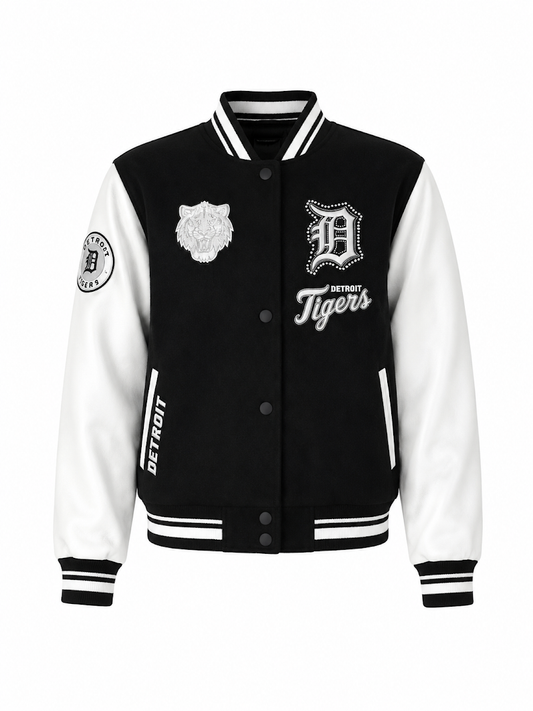 PRO STANDARD MLB DETROIT TIGERS WOMEN'S VARSITY JACKET