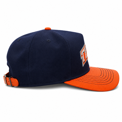 PRO STANDARD DETROIT TIGERS MIDNIGHT NAVY/ORANGE TIGER LOGO STRAPBACK CAP