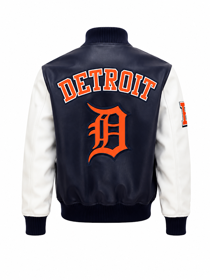 PRO STANDARD DETROIT TIGERS CITY SIGNATURE M LEATHER VARSITY JACKET
