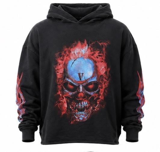 VLONE RED SKULL HOODIE CERTILOGO LIMITED EDITION
