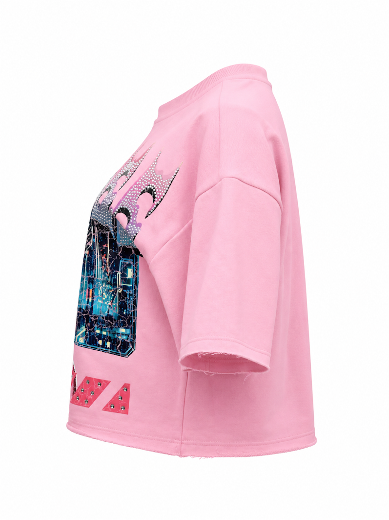 REDFOX WOMEN'S "HEARTLESS CYBER DOLL" CROP TEE
