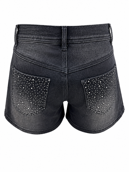 REDFOX WOMEN'S FRONT POCKET RHINESTONE SHORTS