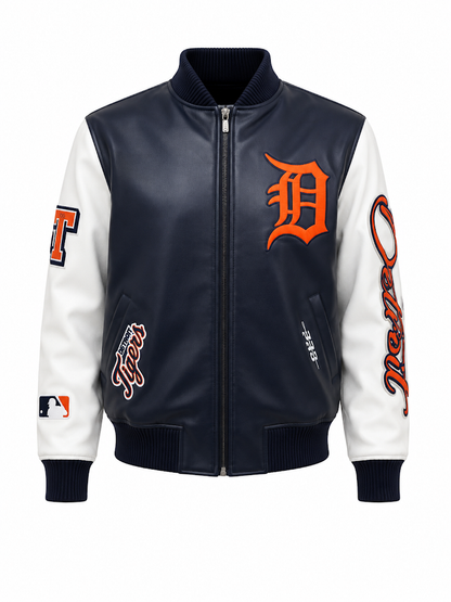 PRO STANDARD DETROIT TIGERS CITY SIGNATURE M LEATHER VARSITY JACKET