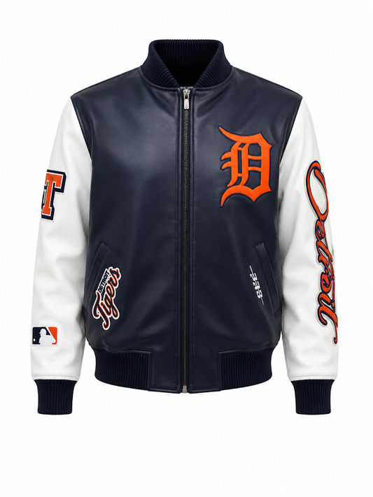 PRO STANDARD DETROIT TIGERS CITY SIGNATURE M LEATHER VARSITY JACKET