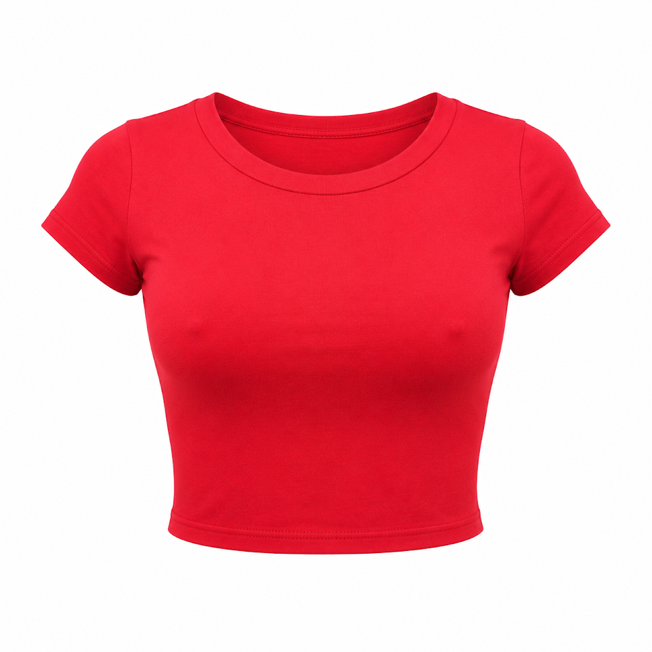 SHARP TRADING WOMEN ROUND-NECK CROP TEE