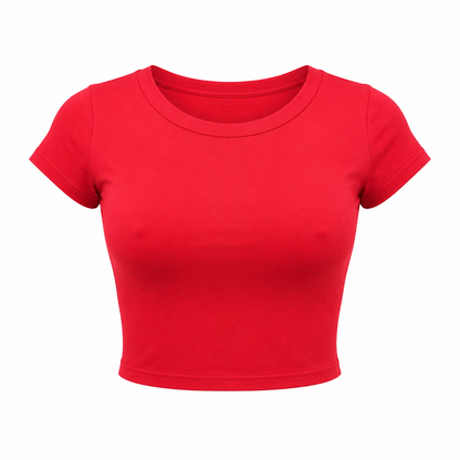 SHARP TRADING WOMEN ROUND-NECK CROP TEE