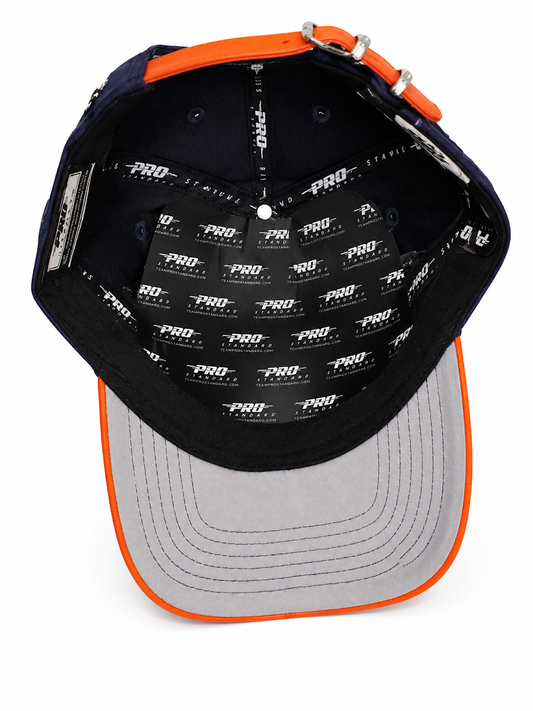 PRO STANDARD DETROIT TIGERS MIDNIGHT NAVY/ORANGE TIGER LOGO STRAPBACK CAP