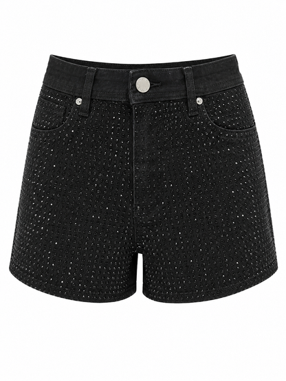 REDFOX HIGHWAIST WOMEN'S DENIM SHORTS W/RHINESTONES-PS3635