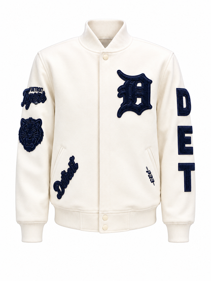 PRO STANDARD DETROIT TIGERS TRIPLE TONAL WOOL VARSITY JACKET