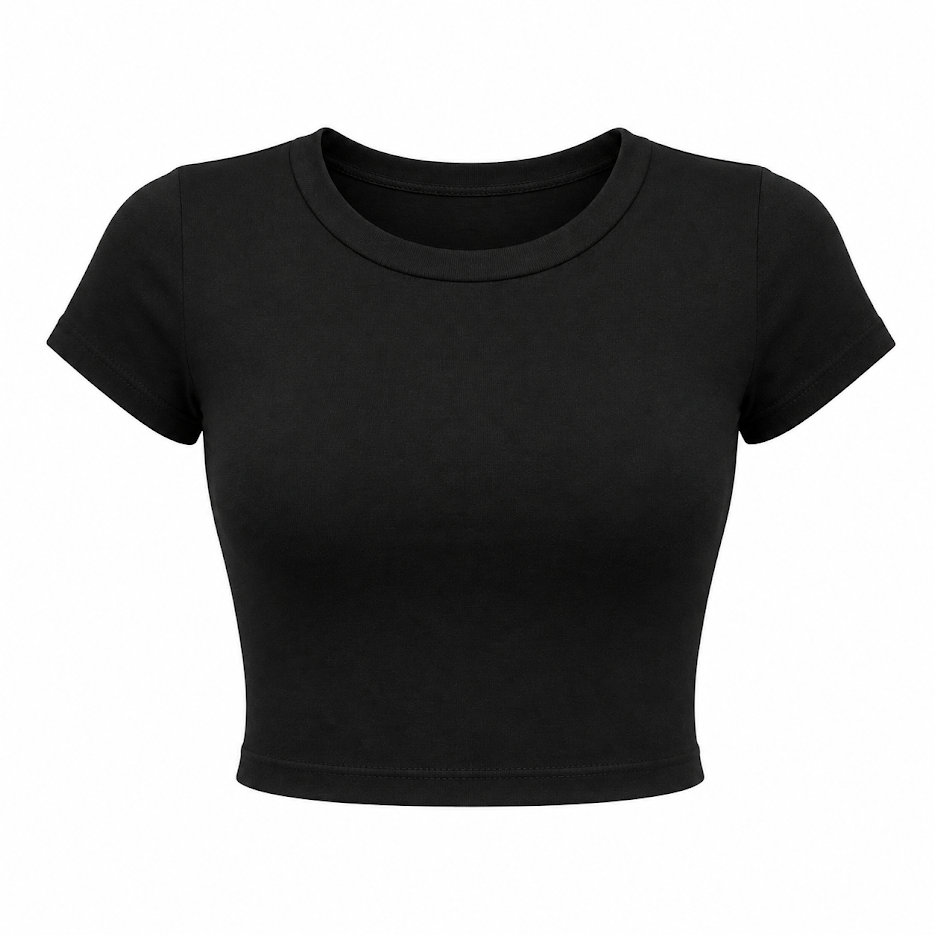 SHARP TRADING WOMEN ROUND-NECK CROP TEE