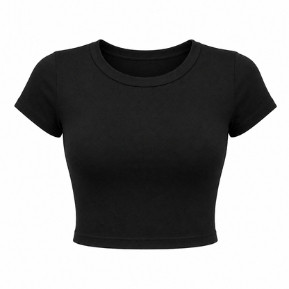 SHARP TRADING WOMEN ROUND-NECK CROP TEE