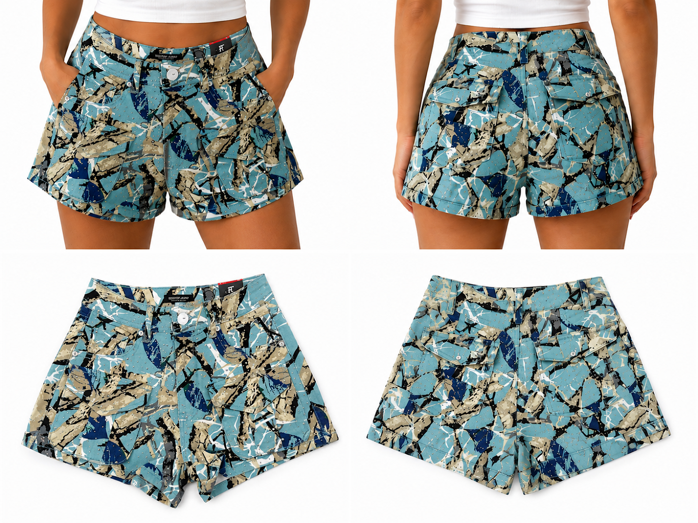 REDFOX TWILL HUNTER WOMEN'S SHORTS W/RHINESTONES-PS9607