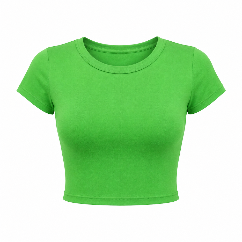 SHARP TRADING WOMEN ROUND-NECK CROP TEE