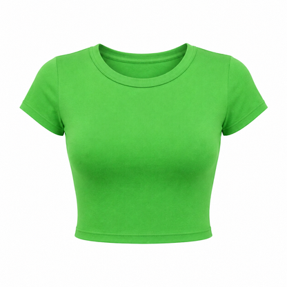 SHARP TRADING WOMEN ROUND-NECK CROP TEE