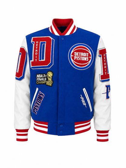 PRO STANDARD DETROIT PISTONS MASH UP WOOL VARSITY JACKET
