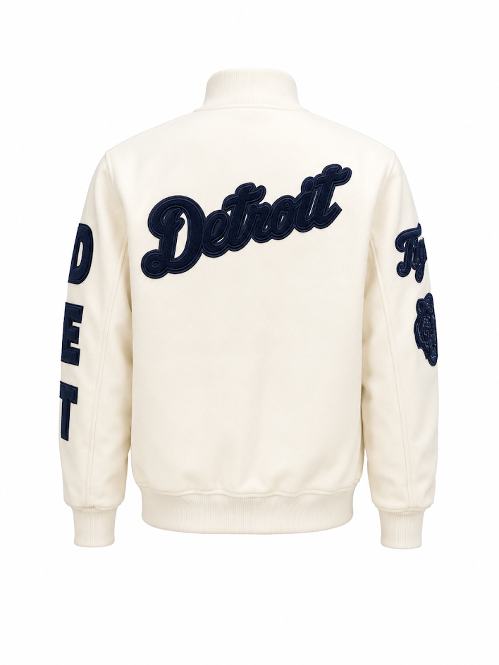 PRO STANDARD DETROIT TIGERS TRIPLE TONAL WOOL VARSITY JACKET