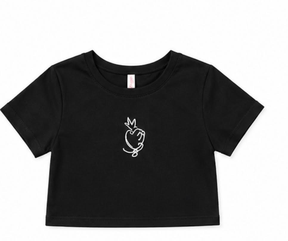 CUTIE PATOOTIE GIRL'S SHORT SLEEVE TOP W/HEART CROWN RHINESTONE