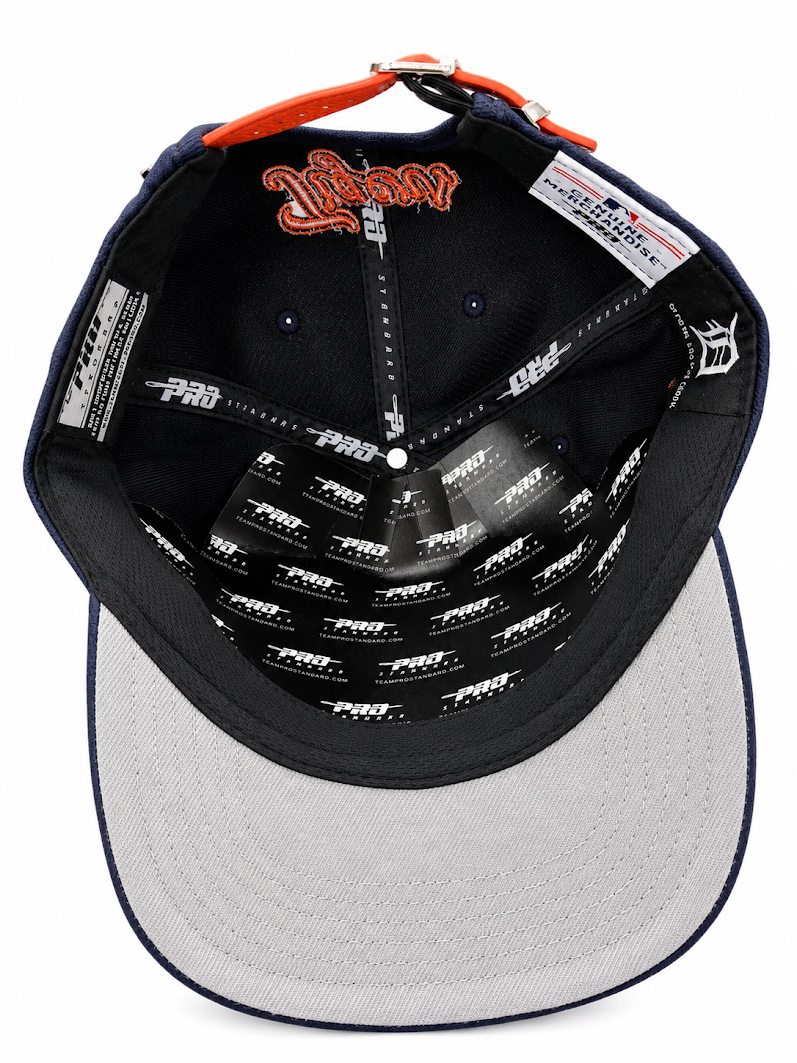 PRO STANDARD DETROIT TIGERS MIDNIGHT NAVY LETTERMAN STRAPBACK CAP