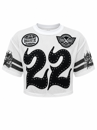 REDFOX WOMEN'S "HUSTLE&GLOW" CROP MESH JERSEY (TE1620)