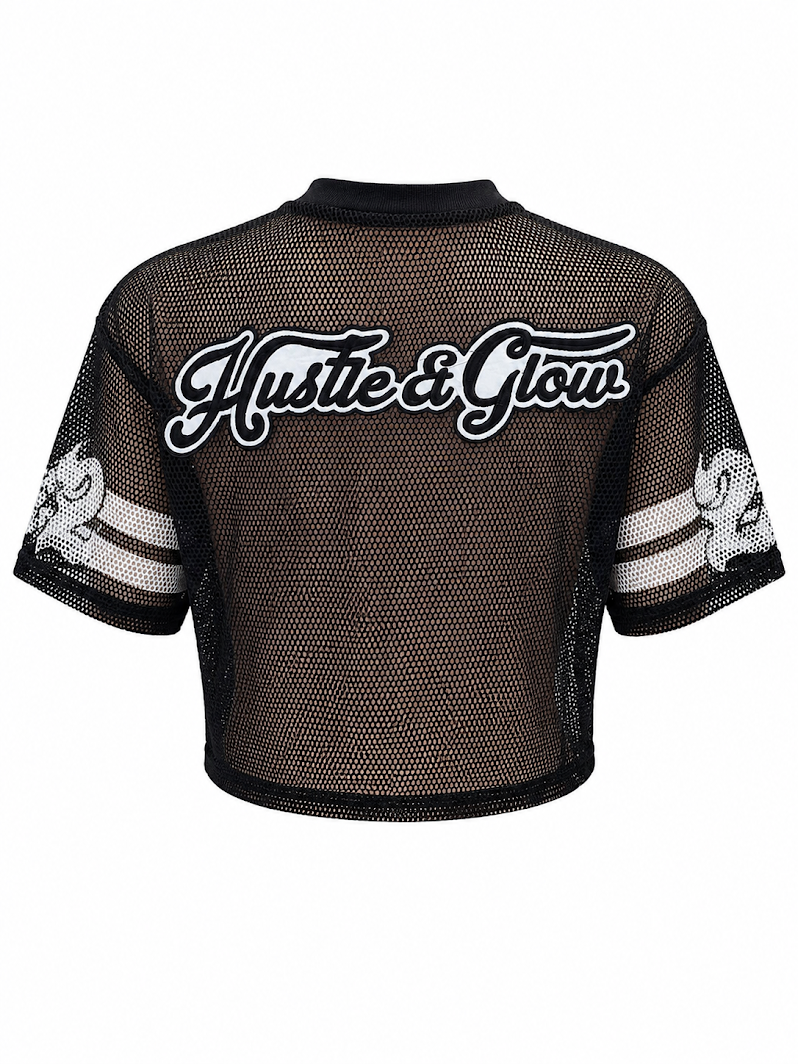 REDFOX WOMEN'S "HUSTLE&GLOW" CROP MESH JERSEY (TE1620)