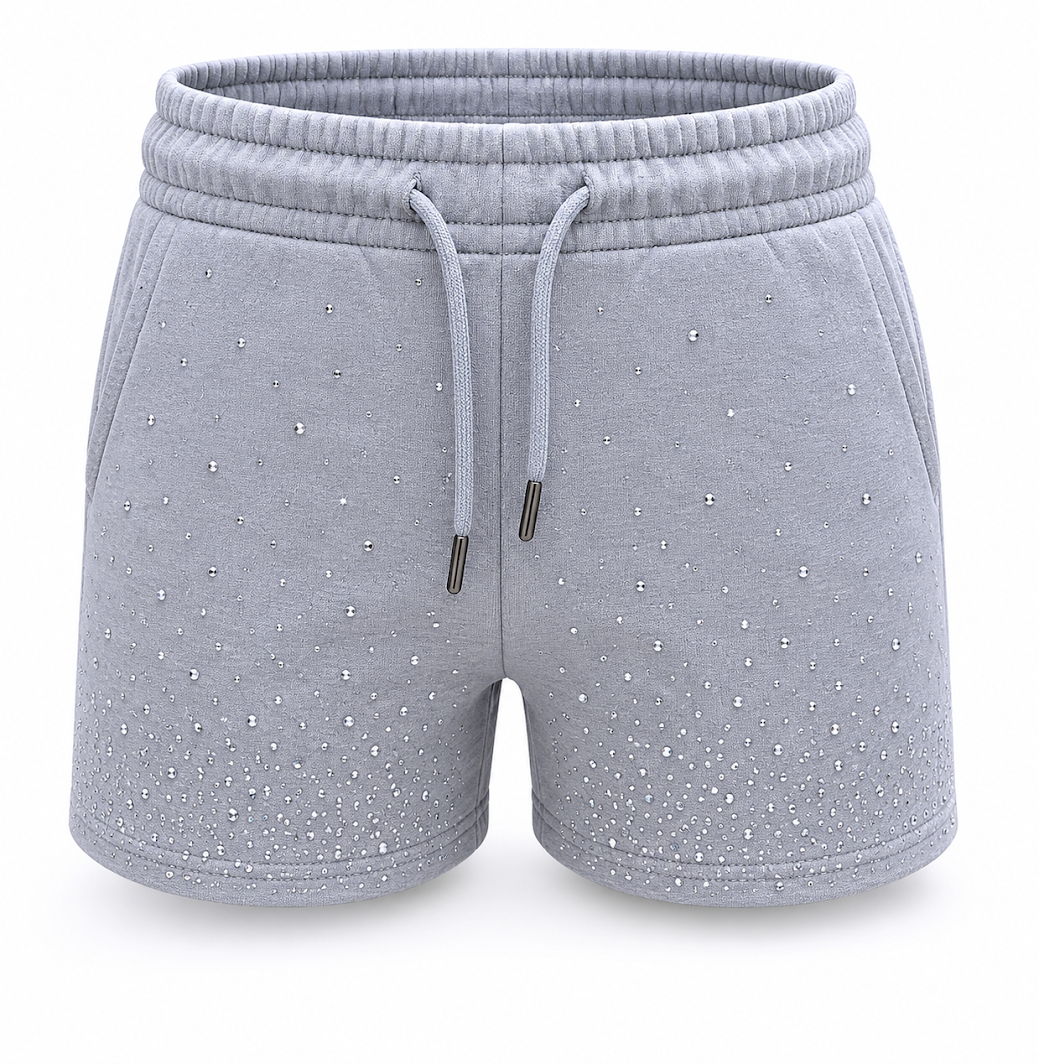 REDFOX WOMEN'S FRENCH TERRY SHORT W/RHINESTONE (PS3636)
