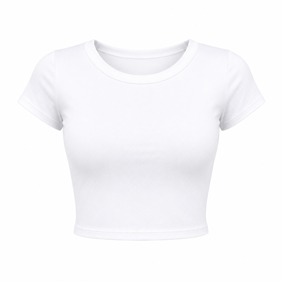 SHARP TRADING WOMEN ROUND-NECK CROP TEE