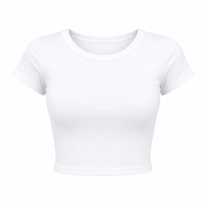 SHARP TRADING WOMEN ROUND-NECK CROP TEE