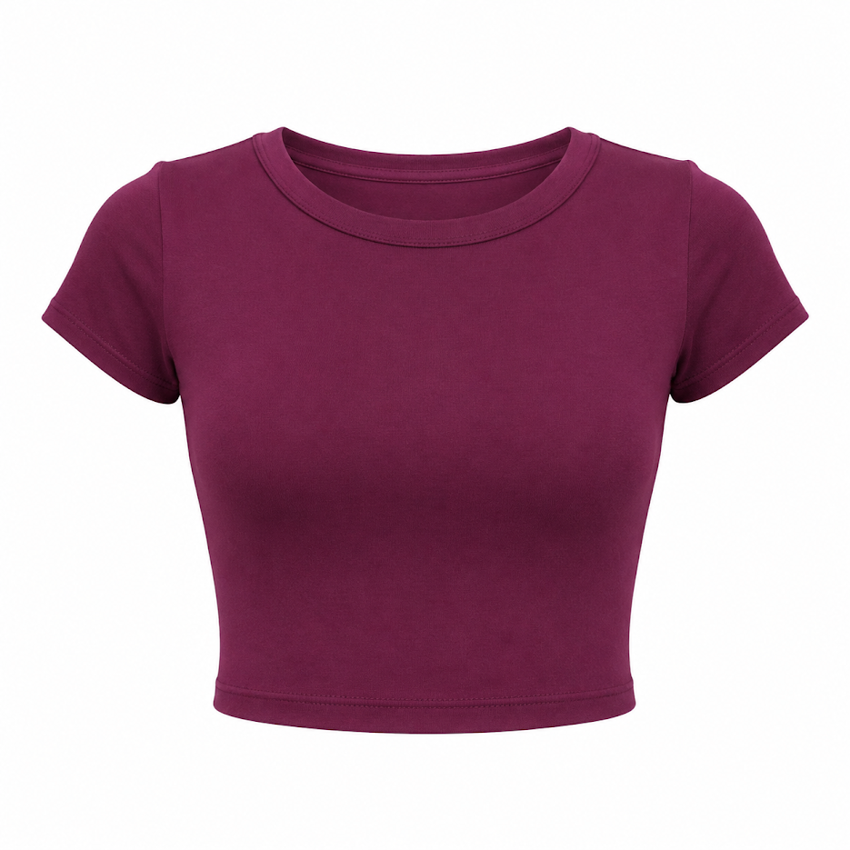 SHARP TRADING WOMEN ROUND-NECK CROP TEE