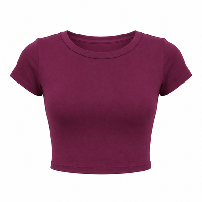 SHARP TRADING WOMEN ROUND-NECK CROP TEE