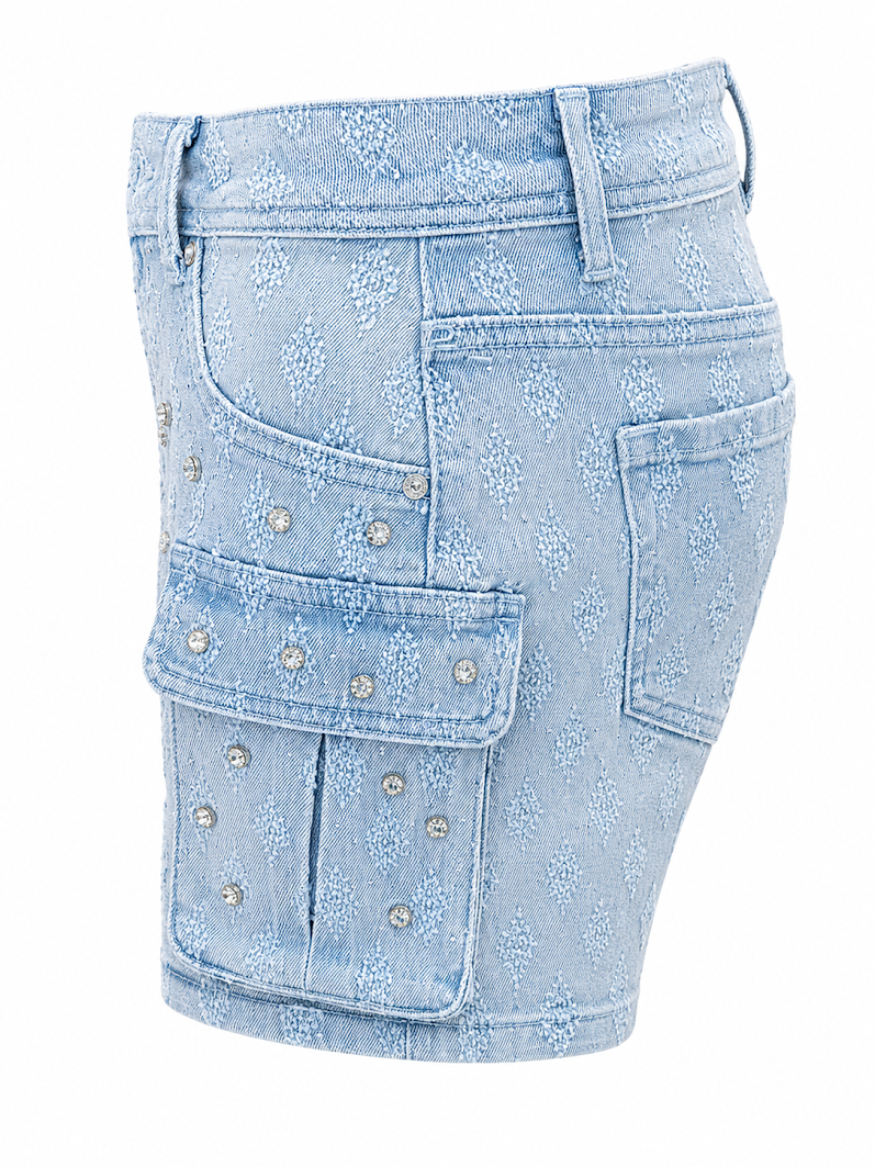 REDFOX HIGHWAIST WOMEN'S DENIM SHORTS W/CARGO POCKETS-PS3631