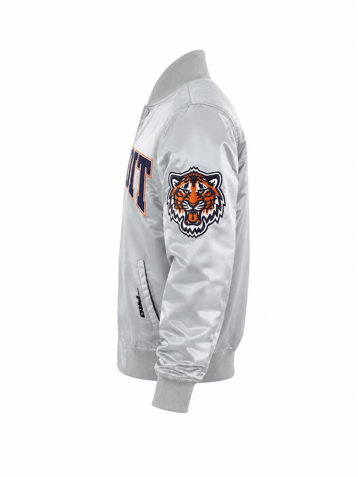 PRO STANDARD DETROIT TIGERS CREST EMBLEM SATIN VARSITY JACKET