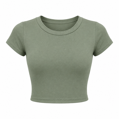 SHARP TRADING WOMEN ROUND-NECK CROP TEE