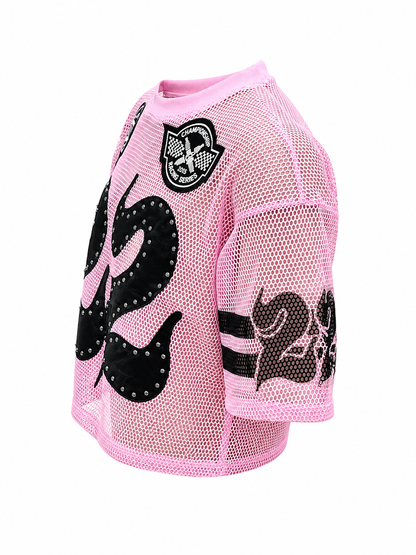 REDFOX WOMEN'S "HUSTLE&GLOW" CROP MESH JERSEY (TE1620)