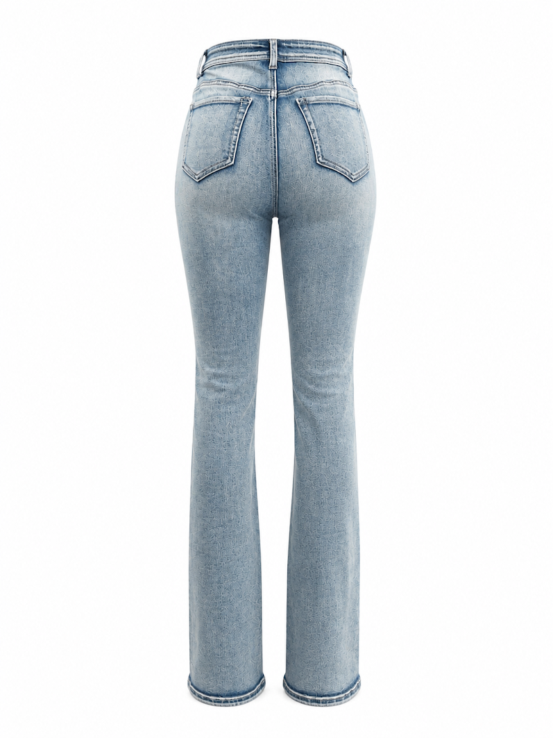 REDFOX WOMEN  ANGEL WINGS W/RHINESTONES STACKED JEANS (PA9600)