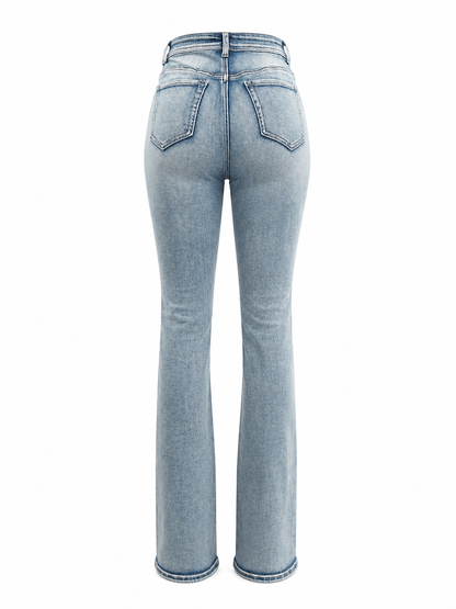 REDFOX WOMEN  ANGEL WINGS W/RHINESTONES STACKED JEANS (PA9600)