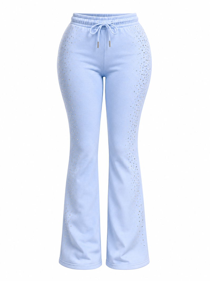 REDFOX WOMEN'S STACKED RHINESTONE SWEATPANT