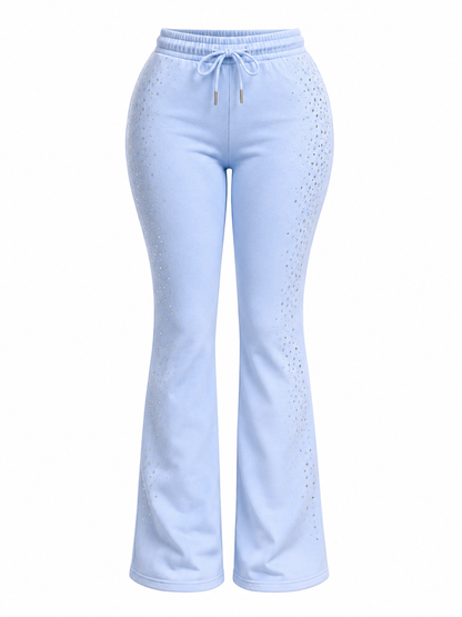 REDFOX WOMEN'S STACKED RHINESTONE SWEATPANT