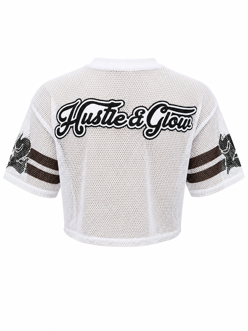 REDFOX WOMEN'S "HUSTLE&GLOW" CROP MESH JERSEY (TE1620)