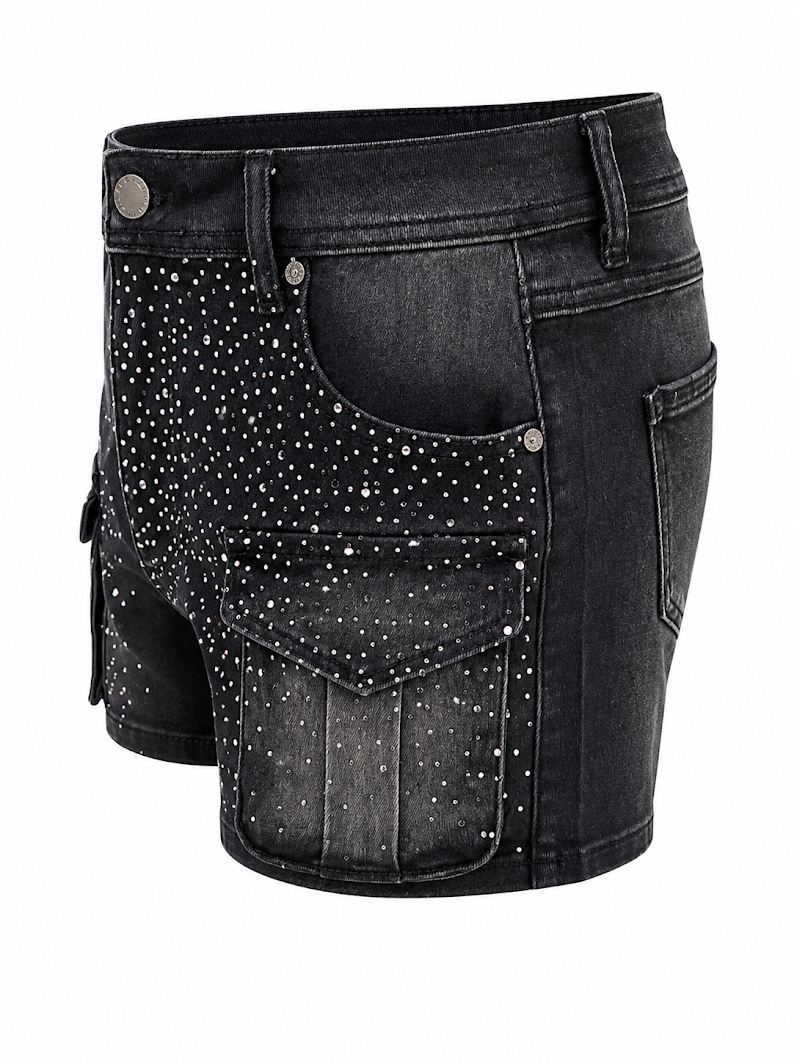REDFOX WOMEN'S FRONT POCKET RHINESTONE SHORTS