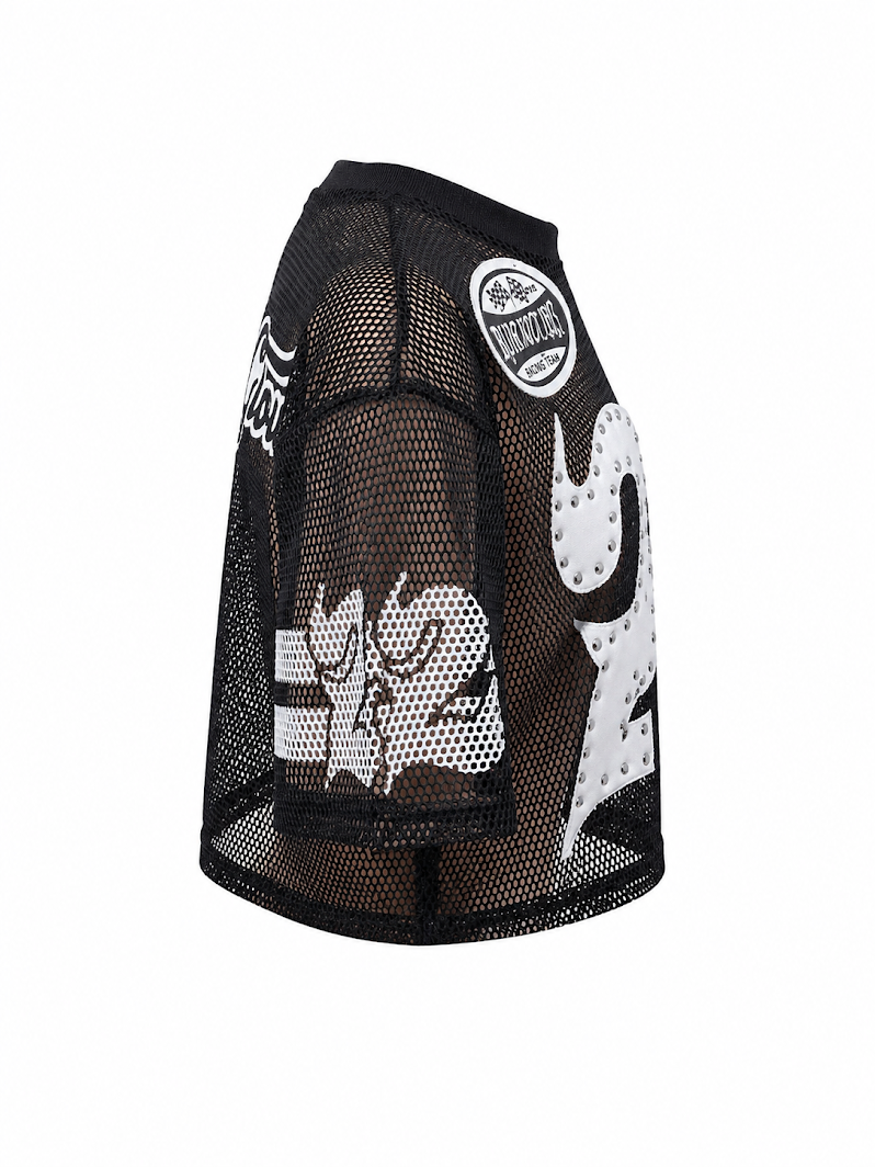 REDFOX WOMEN'S "HUSTLE&GLOW" CROP MESH JERSEY (TE1620)