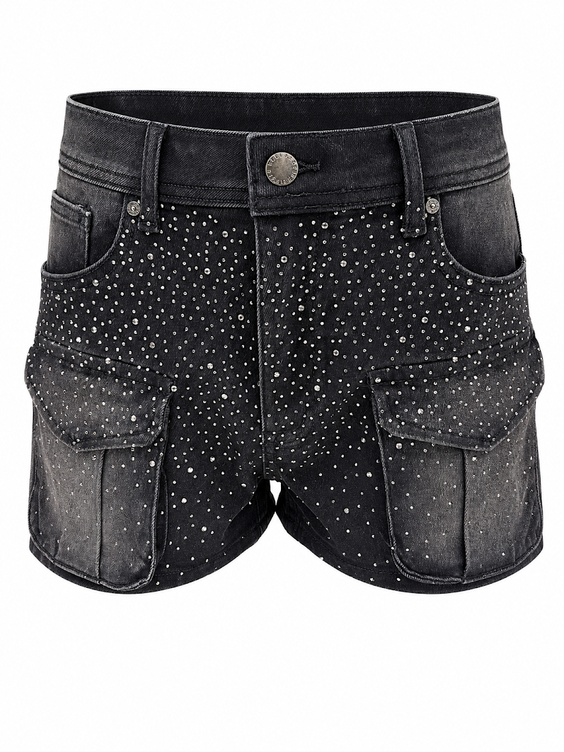 REDFOX WOMEN'S FRONT POCKET RHINESTONE SHORTS