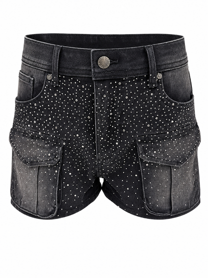 REDFOX WOMEN'S FRONT POCKET RHINESTONE SHORTS