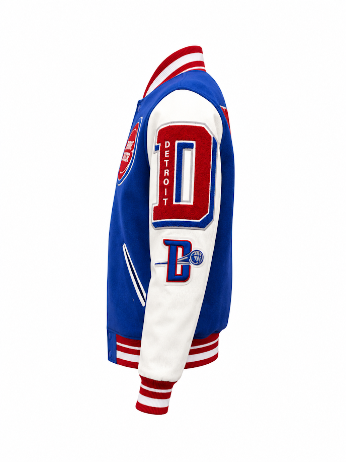 PRO STANDARD DETROIT PISTONS MASH UP WOOL VARSITY JACKET