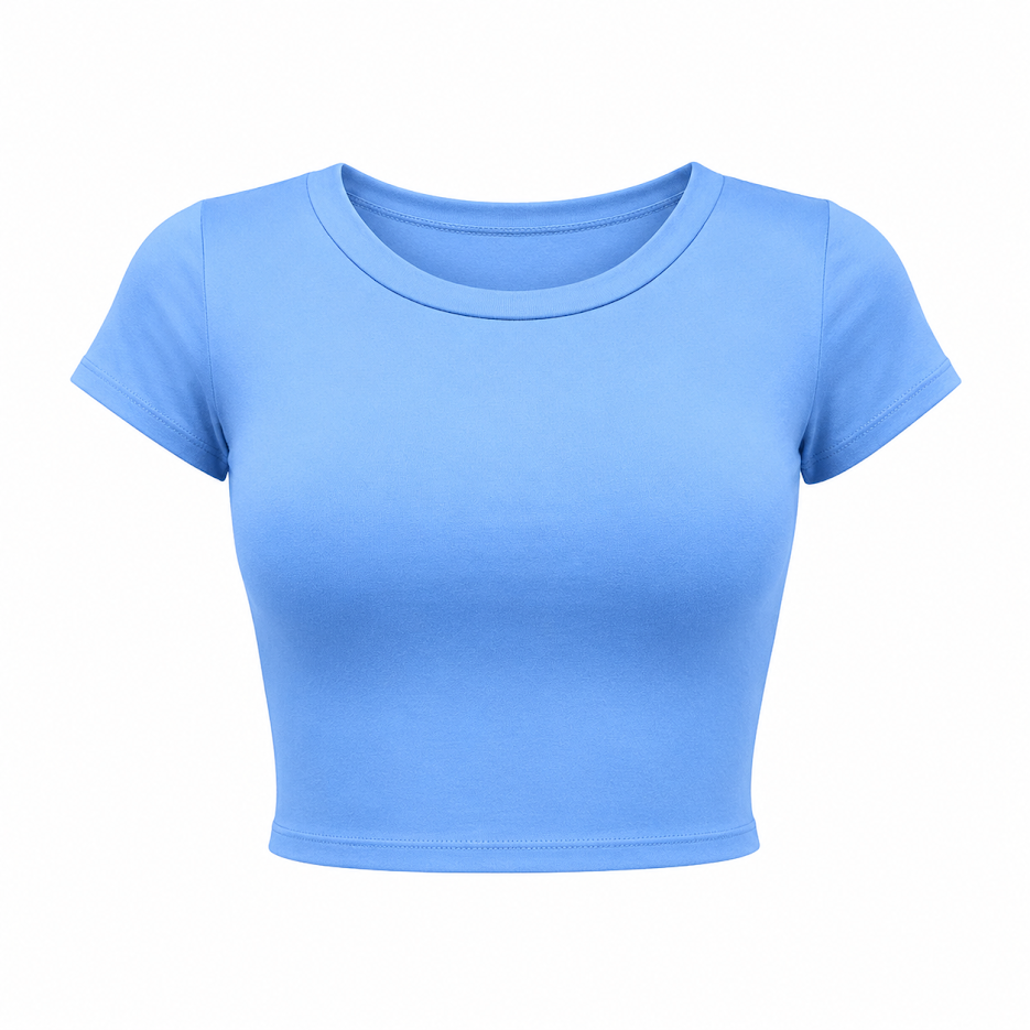 SHARP TRADING WOMEN ROUND-NECK CROP TEE