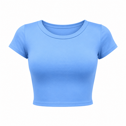 SHARP TRADING WOMEN ROUND-NECK CROP TEE