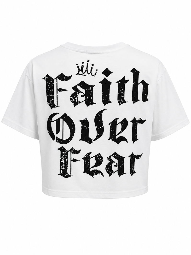 REDFOX WOMEN'S "CROWNED IN FAITH" CROP TEE