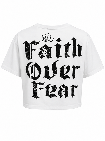 REDFOX WOMEN'S "CROWNED IN FAITH" CROP TEE