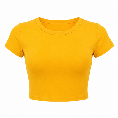 SHARP TRADING WOMEN ROUND-NECK CROP TEE