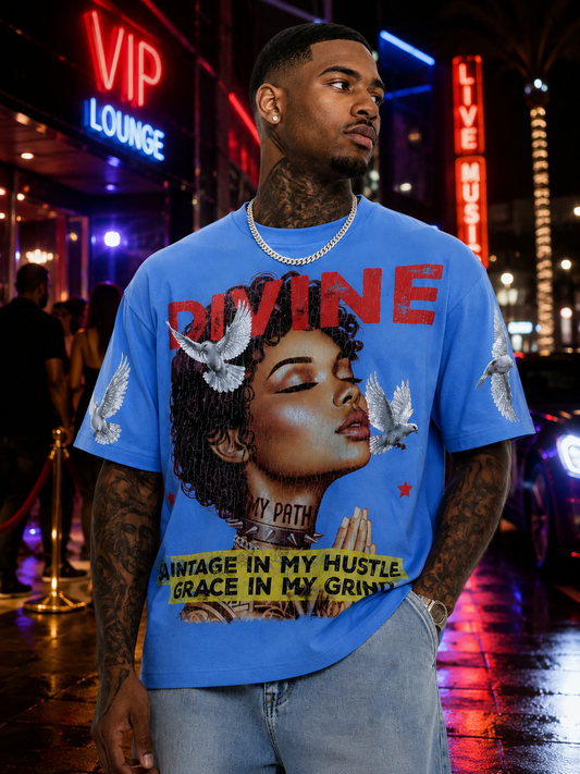 ROKU STUDIO MEN'S DIVINE RELAXED LOOSE FIT TEE